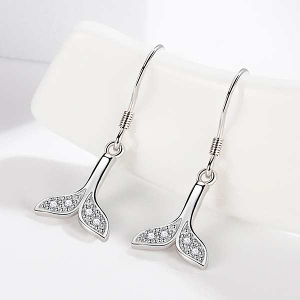 韓國JK 新款美人魚尾耳飾品耳墜鍍銀耳飾 J0860