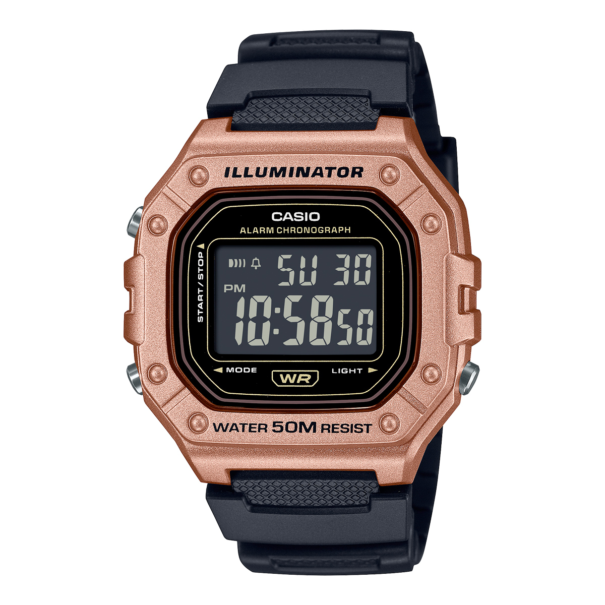 Casio W-218HM-5B 50m防水 跳字 電子錶 膠錶