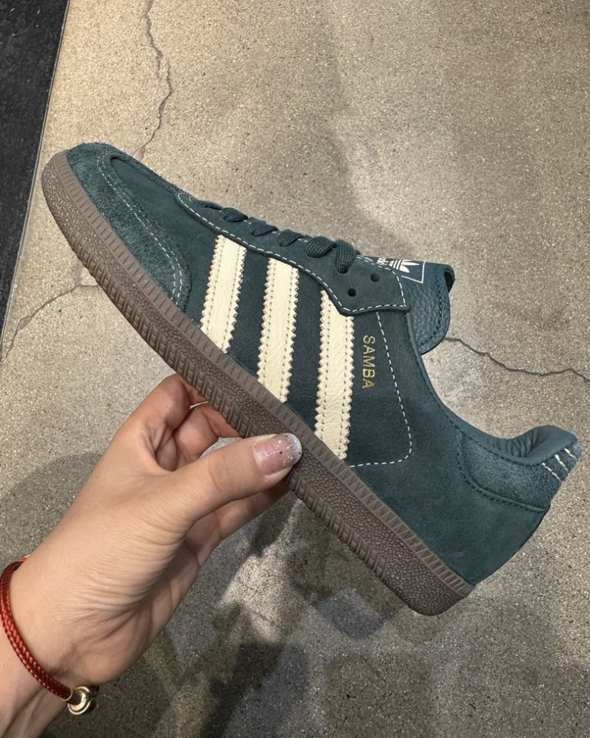 Adidas originals SAMBA OG 「Green/Gum」舒適耐用 防滑耐磨 低幫 板鞋 女款 綠色 IG1986