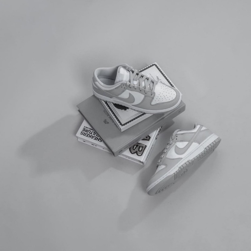 Nike Dunk Retro “Grey Fog” 牛皮革 復古 耐磨 低幫 板鞋 男款 灰白 DD1391-103