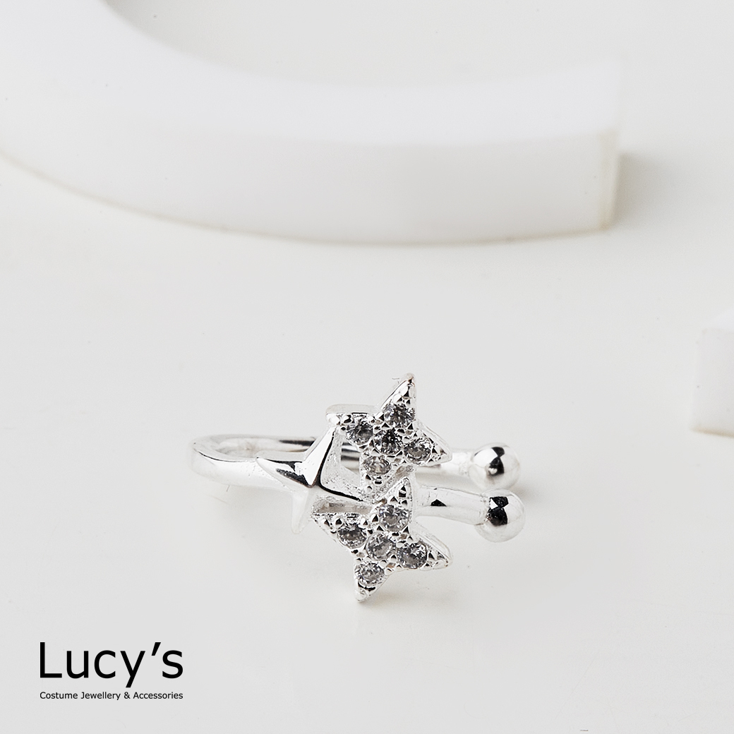 925純銀 微鑽星芒 耳骨夾 (97195)