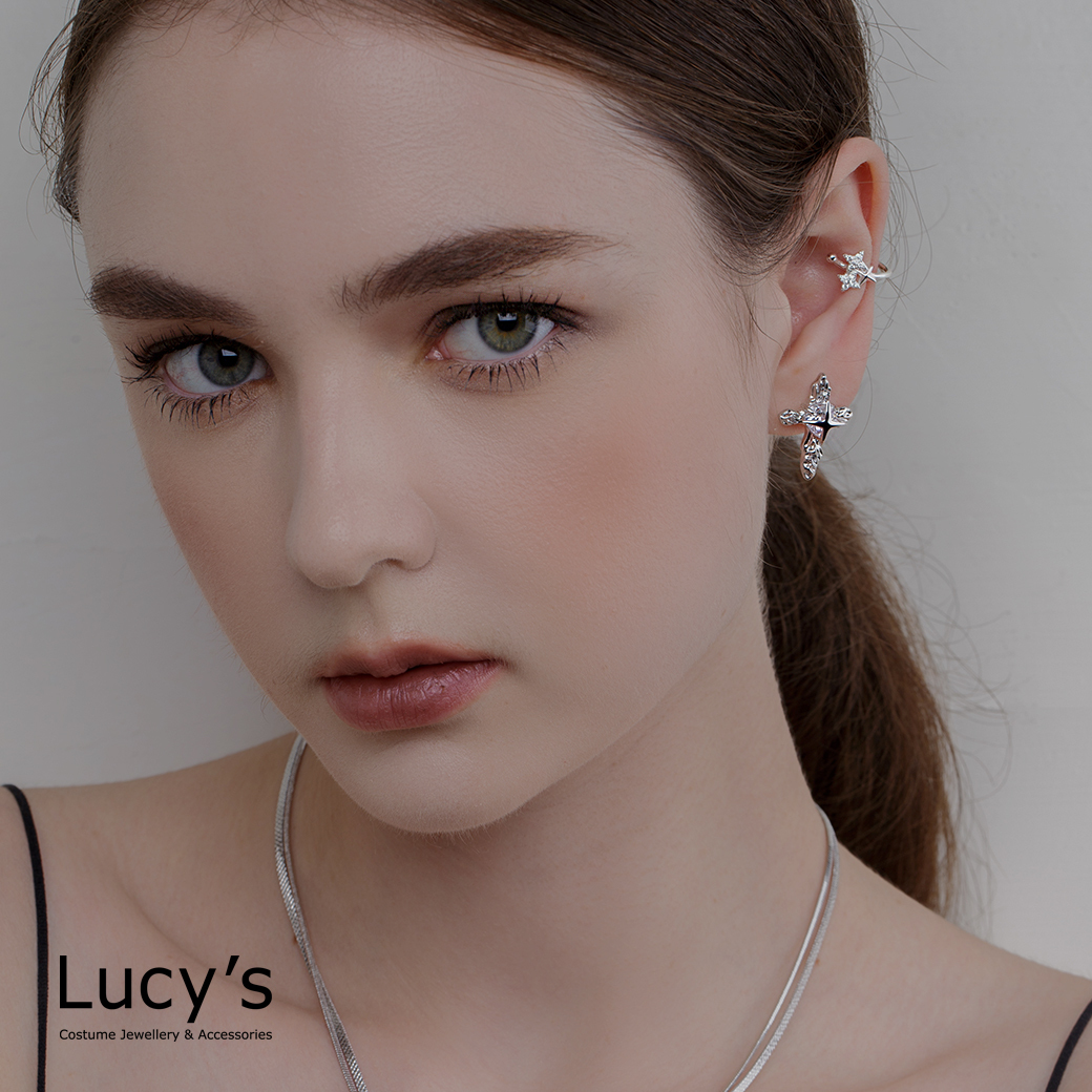 925純銀 微鑽星芒 耳骨夾 (97195)