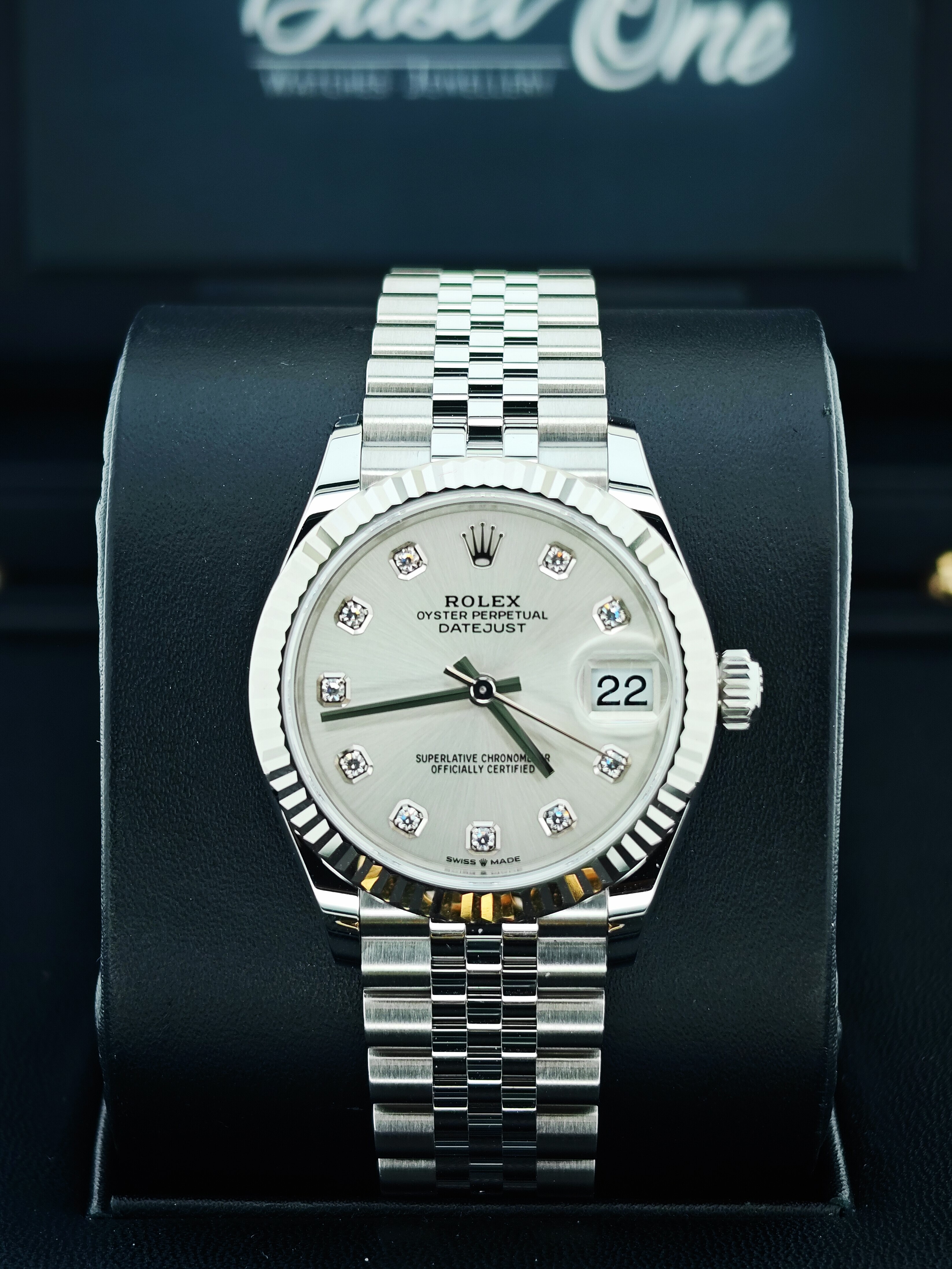 BRAND NEW ROLEX 278274g 278274 SILVER DIAL DIAMWHITE GOLD STEEL DATEJUST 31 JUBILEE STRAP 31 MM