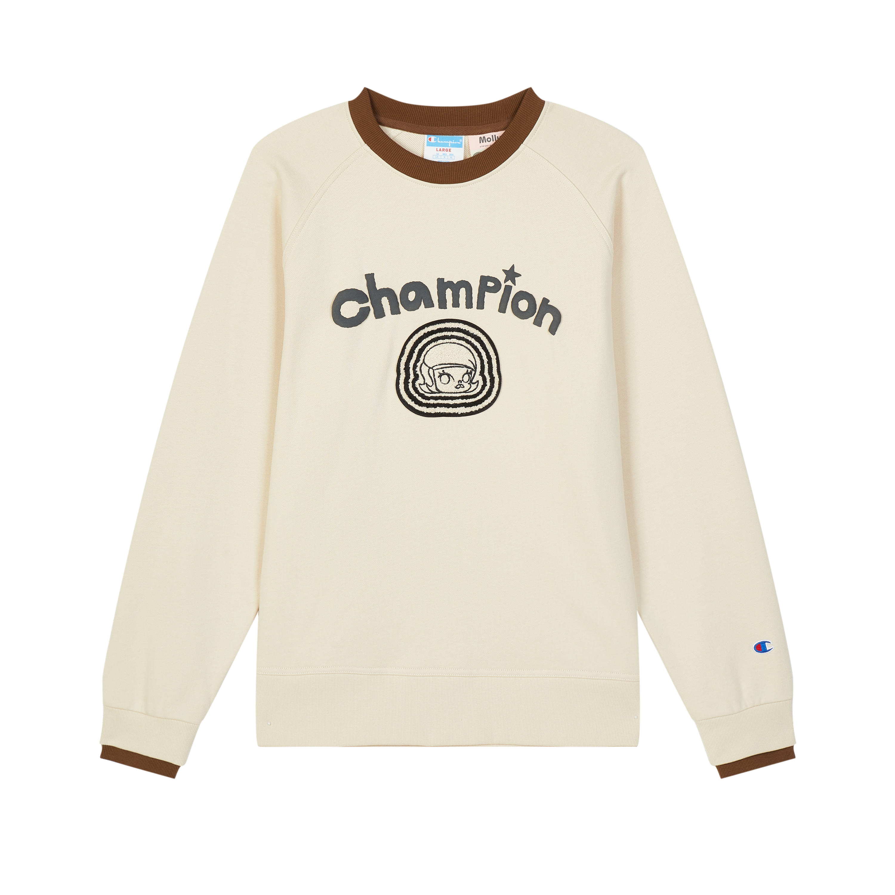 男女款-Champion x POP MART MOLLY 瞬間超能力大學TEE-米色（GF042HS24-NTC）