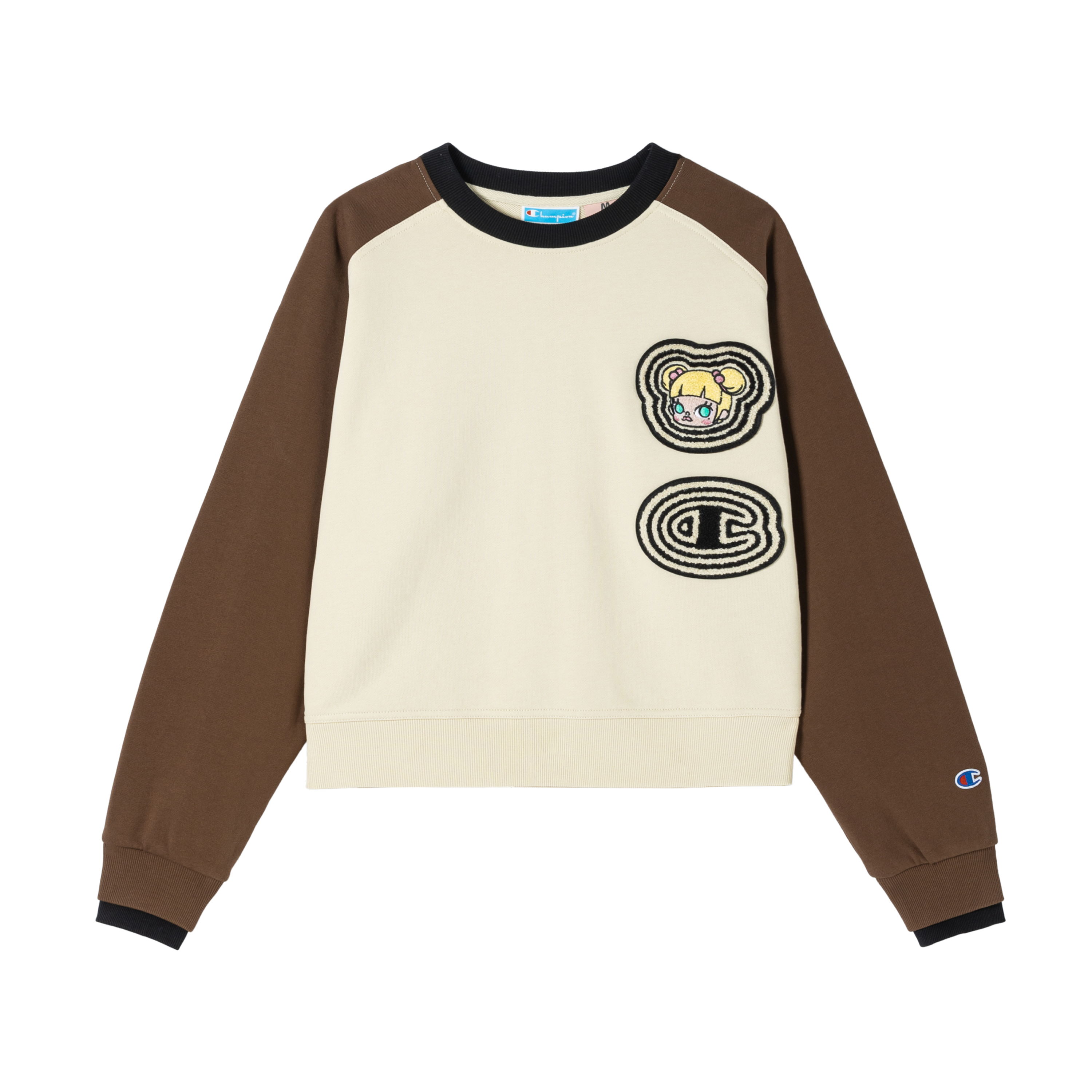 Champion x POP MART MOLLY 瞬間超能力 女款 短版大學TEE(咖)