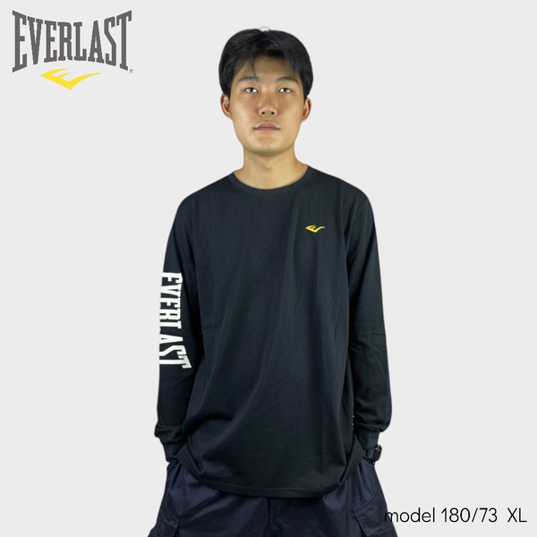 EVERLAST 長袖 黑色 印花LOGO 基本款 薄長T 男 4051100620