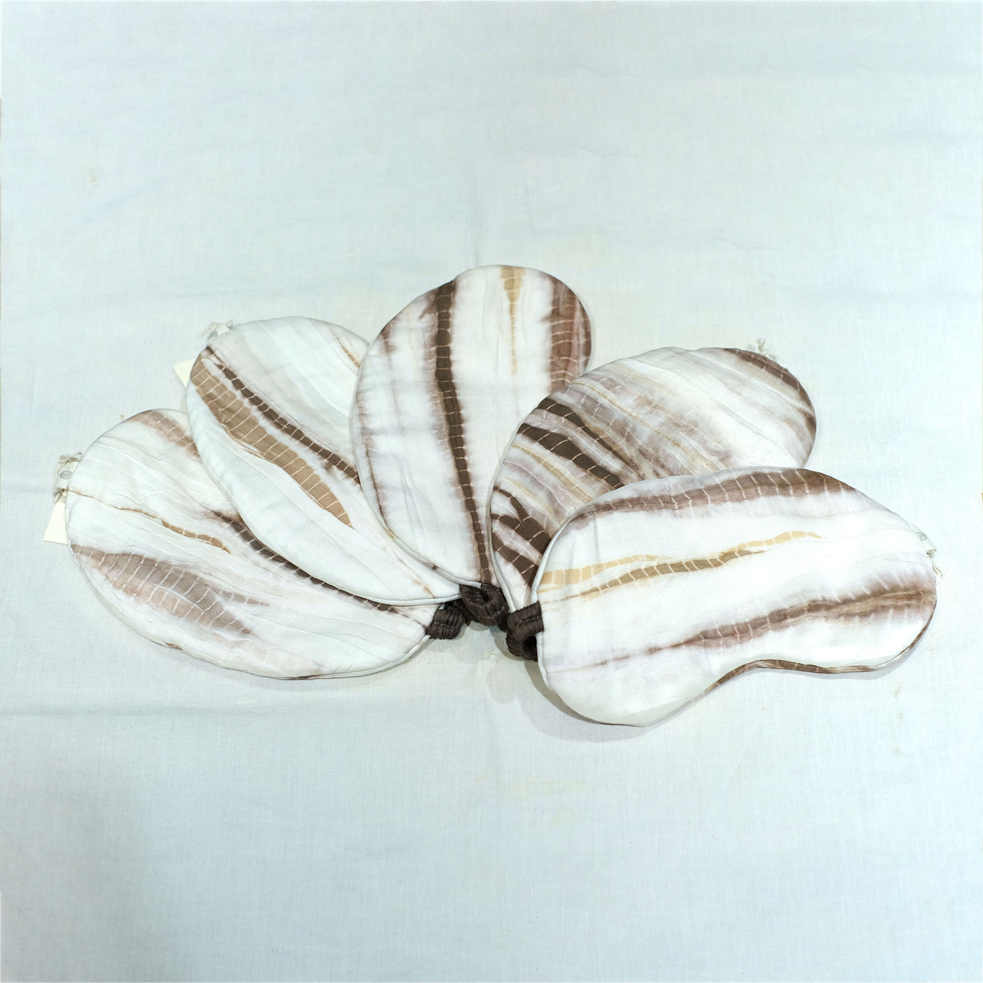 天然染手織布｜純絲眼罩 - 河｜ 柬埔寨