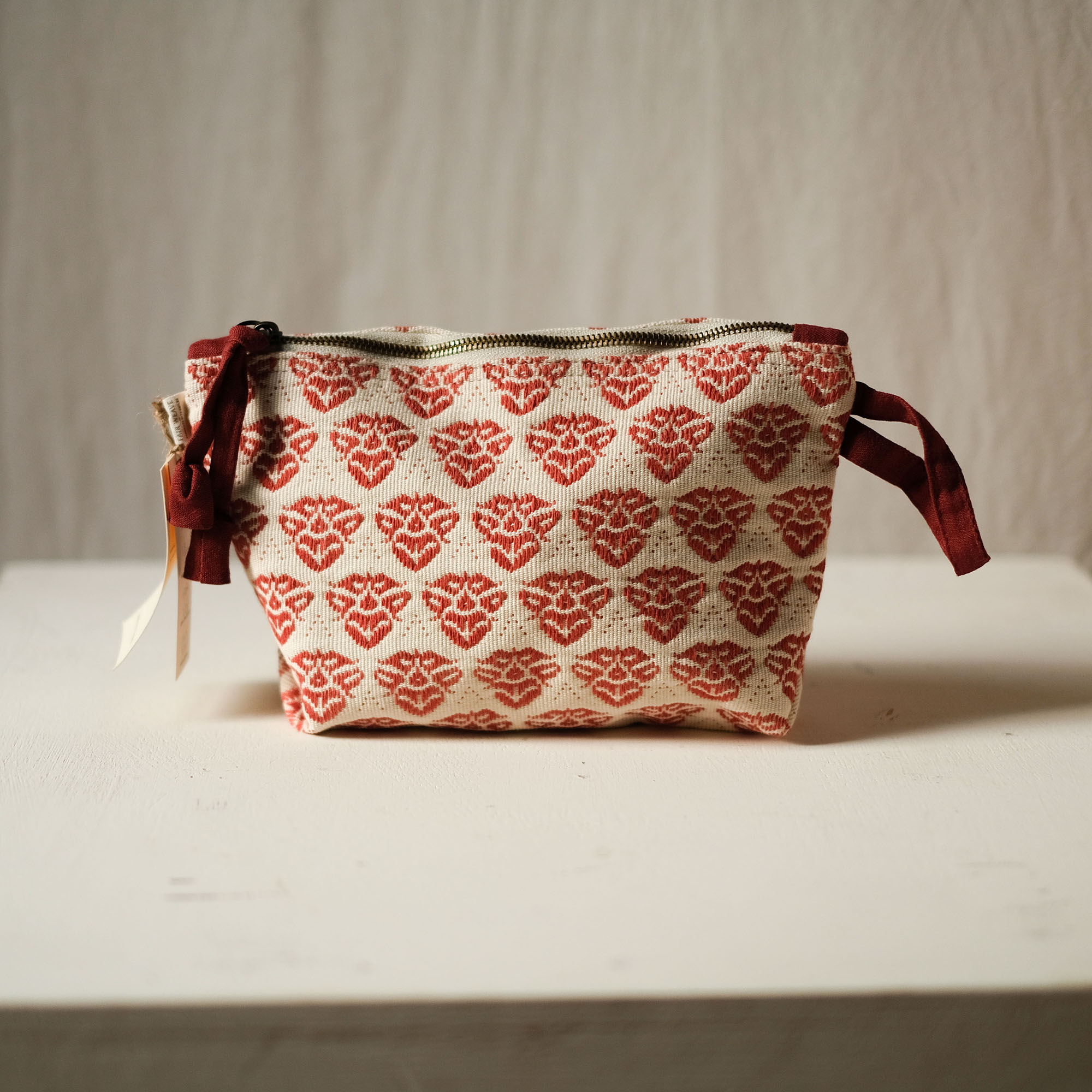 天然染手織布｜化妝包 - 花｜ 柬埔寨