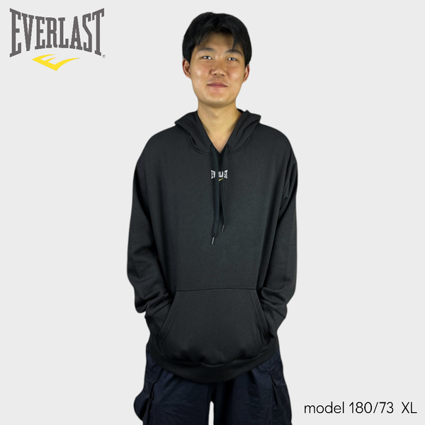 EVERLAST 帽T 黑色 小LOGO 內刷毛 休閒 上衣 男 4051105120