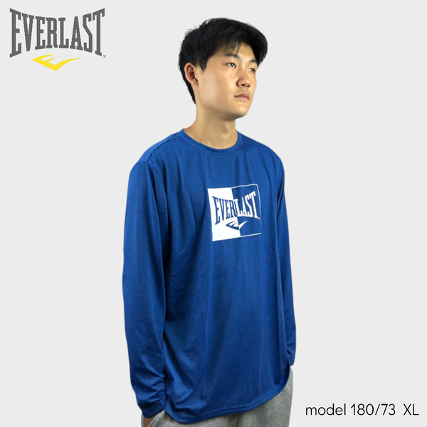 EVERLAST 長袖 藍色 運動 薄長T 上衣 男 4051107382