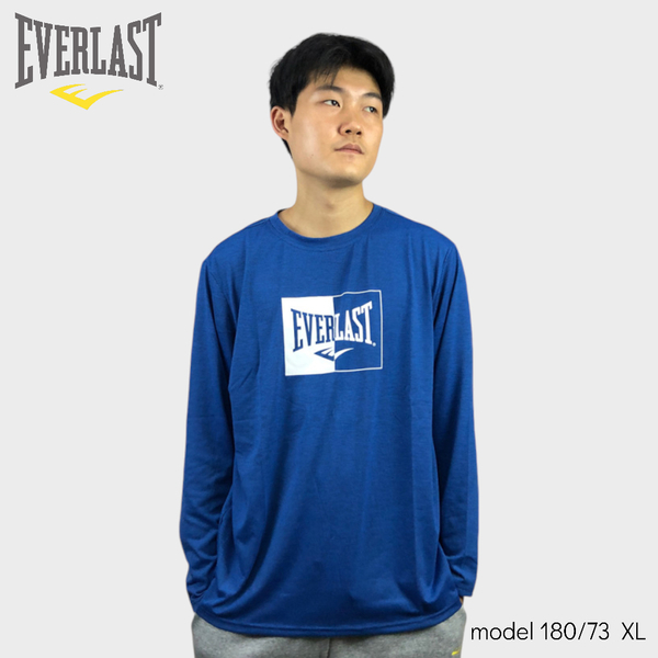 EVERLAST 長袖 藍色 運動 薄長T 上衣 男 4051107382