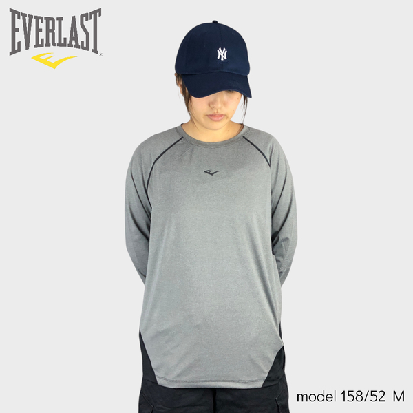 EVERLAST 長袖 灰色 吸排 基本款 薄長T 男 4051107612