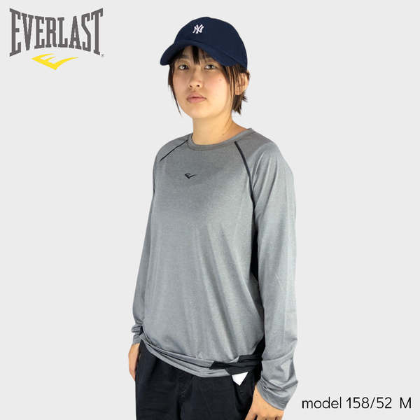 EVERLAST 長袖 灰色 吸排 基本款 薄長T 男 4051107612