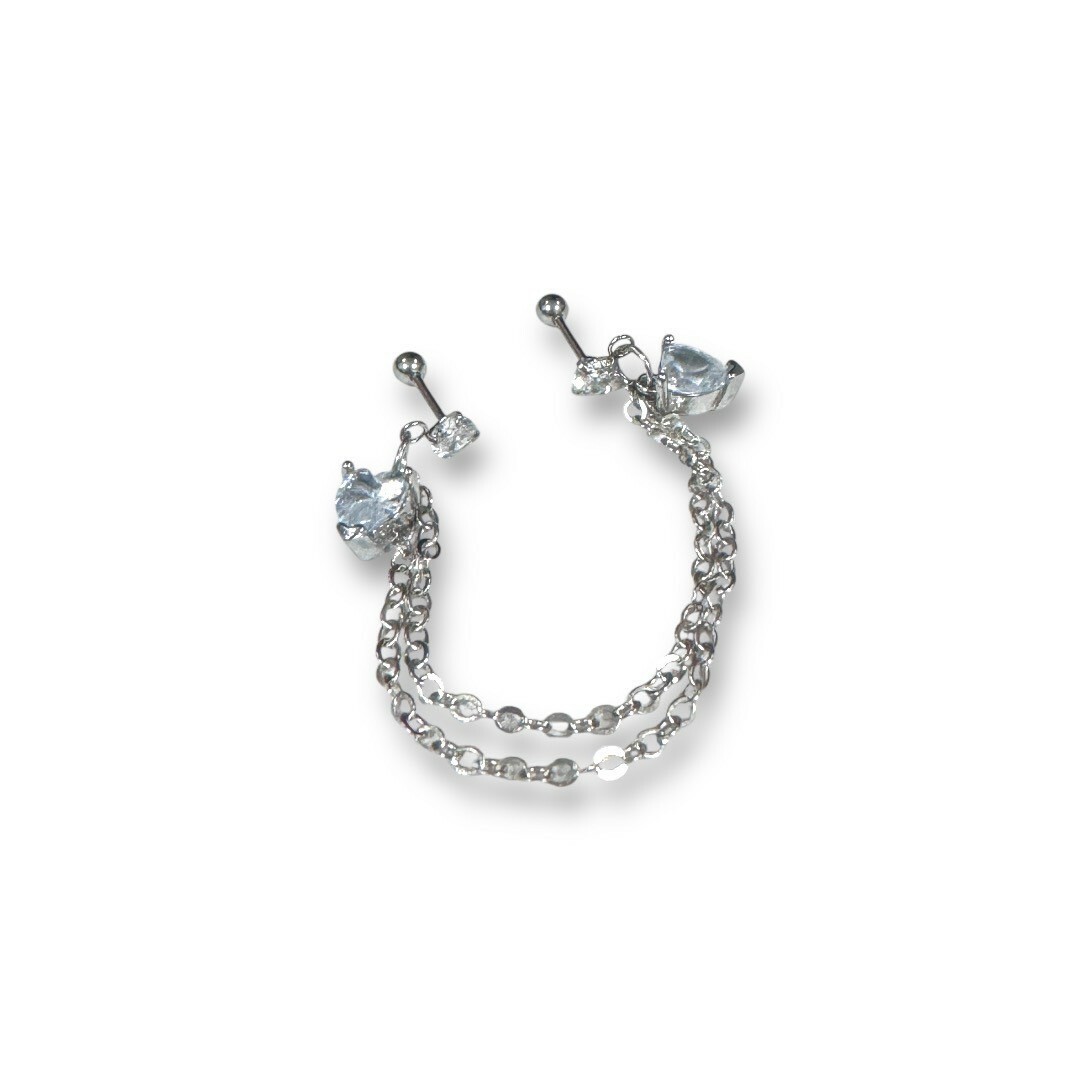 鎖珠-小鋯連小鋯吊愛心鋯(白)