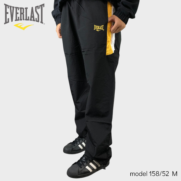EVERLAST 長褲 黑黃 拼接 縮口 風衣長褲 男 4051126120