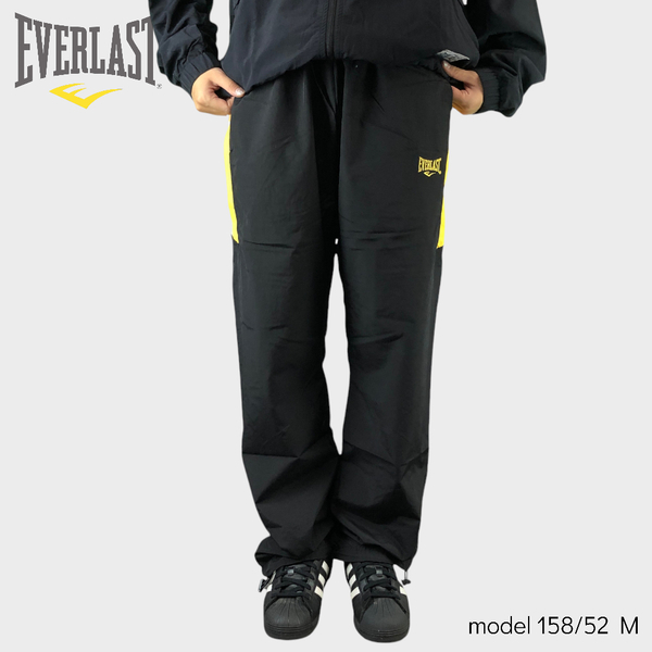 EVERLAST 長褲 黑黃 拼接 縮口 風衣長褲 男 4051126120