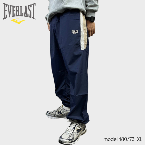 EVERLAST 長褲 深藍 拼接 縮口 風衣長褲 男 4051126180