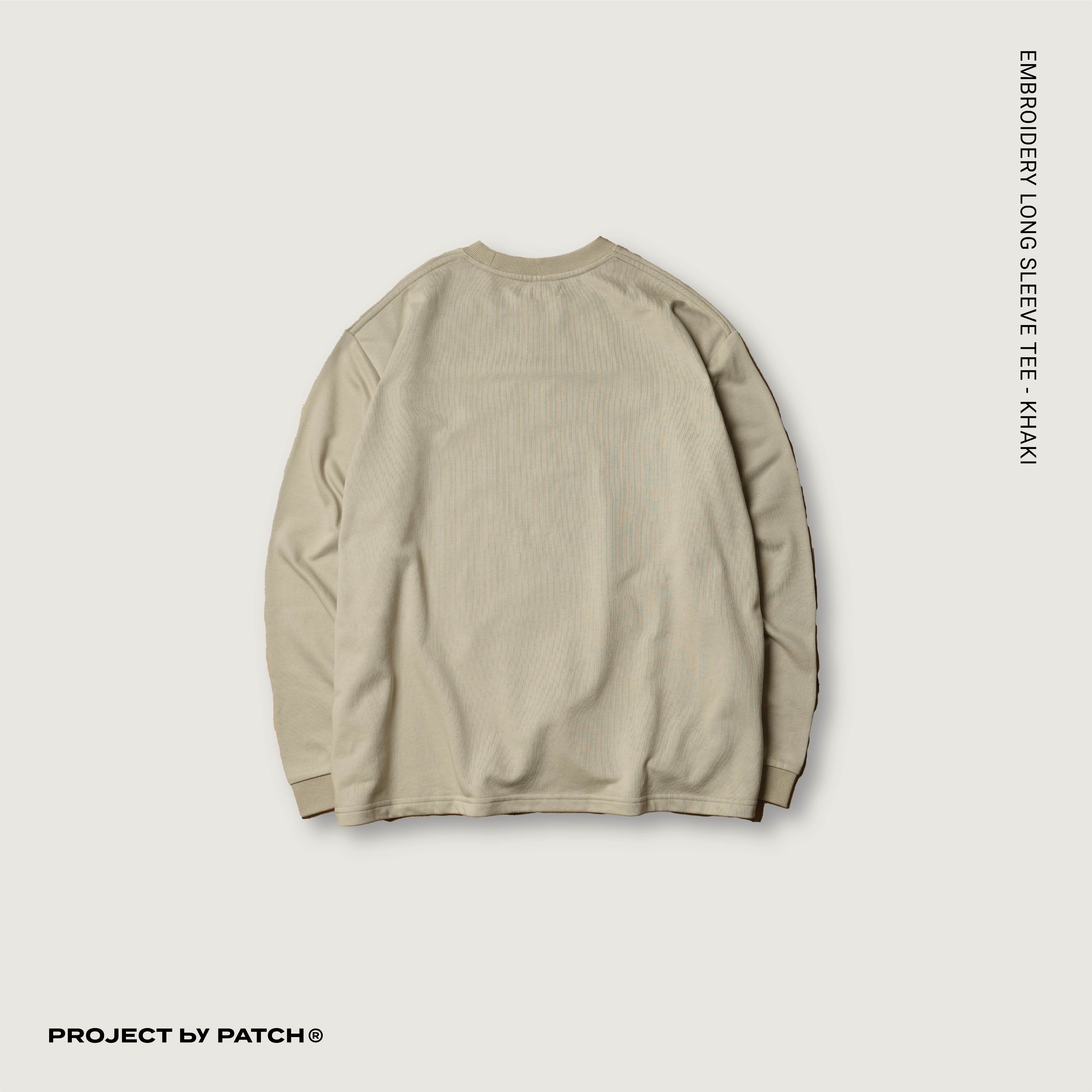 P.B.P - EMBROIDERY LONG SLEEVE TEE  - KHAKI