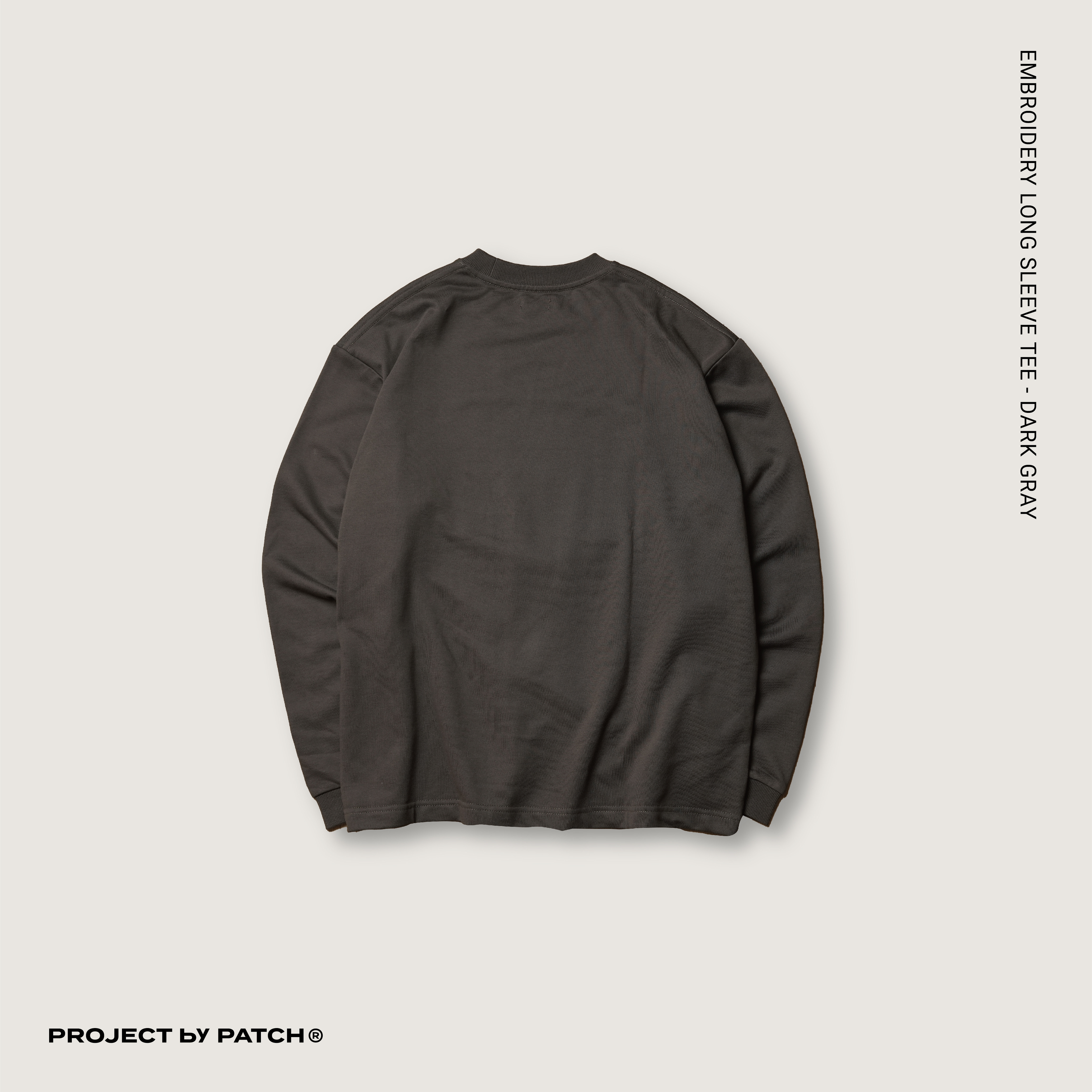 P.B.P - EMBROIDERY LONG SLEEVE TEE  - DARK GRAY