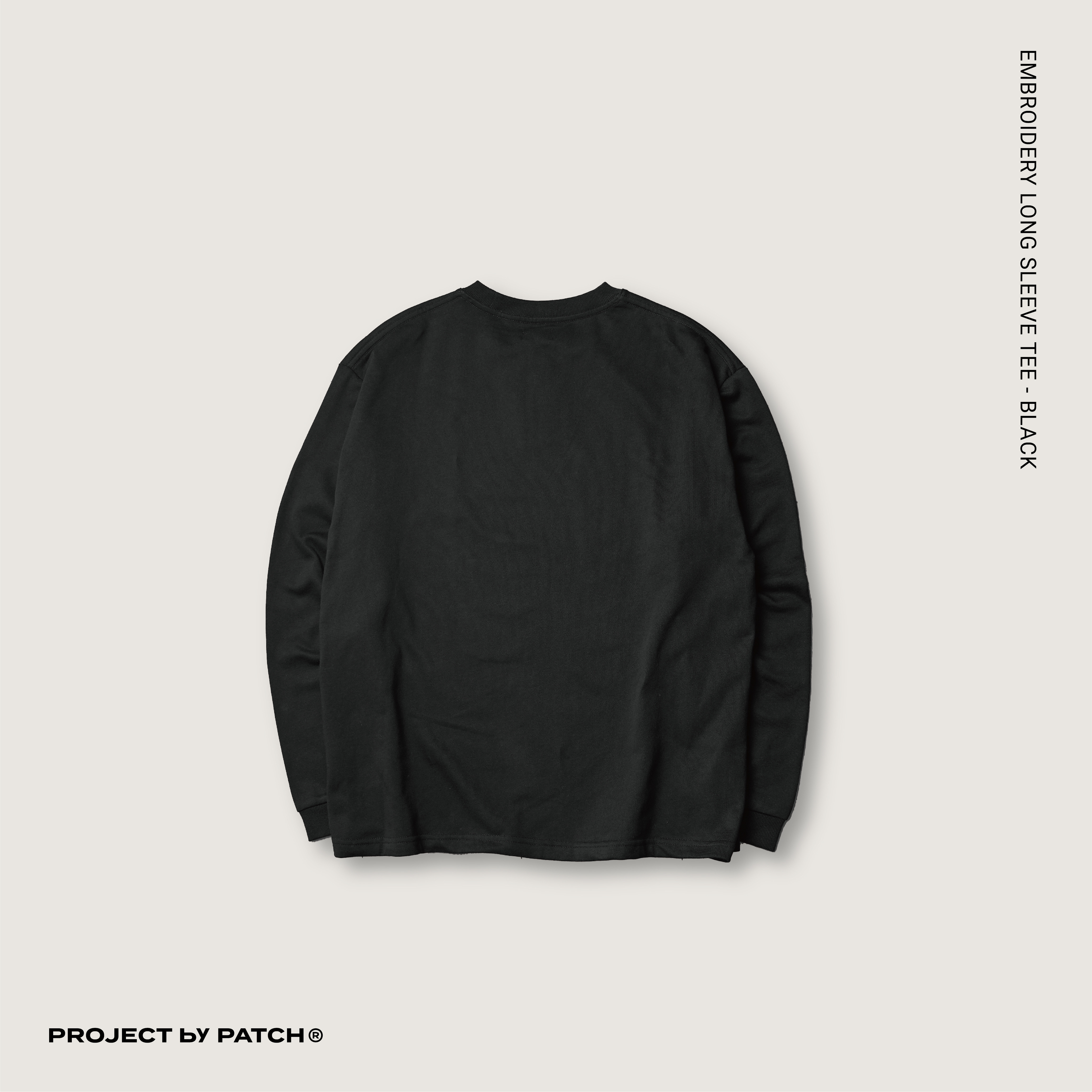 P.B.P - EMBROIDERY LONG SLEEVE TEE  - BLACK