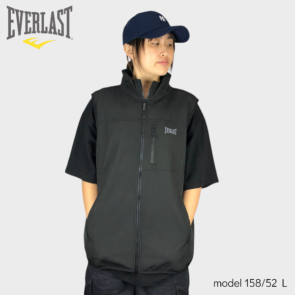 EVERLAST 背心 黑色 立領 內磨毛 休閒背心 男 4051165120