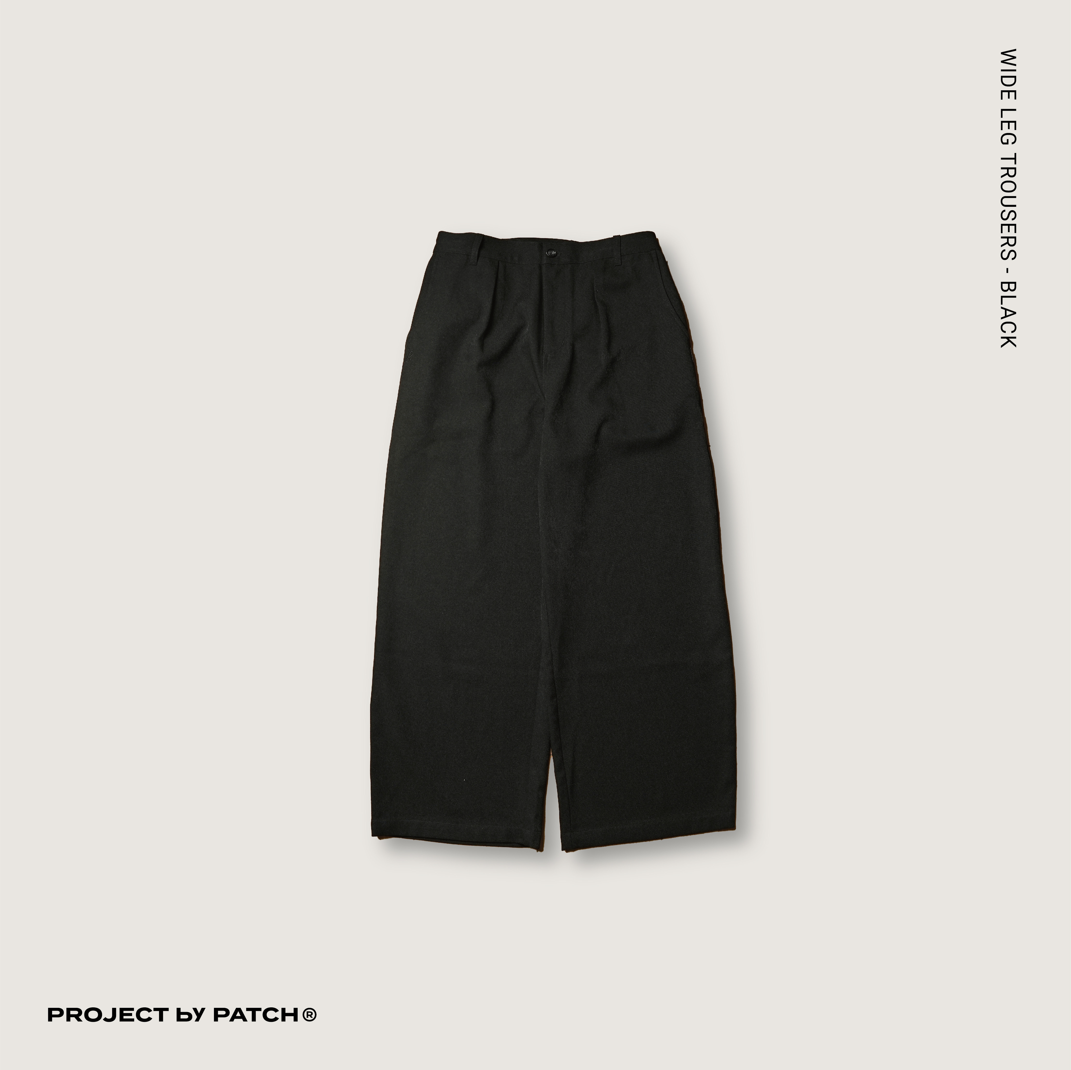 P.B.P - WIDE LEG TROUSERS  - BLACK