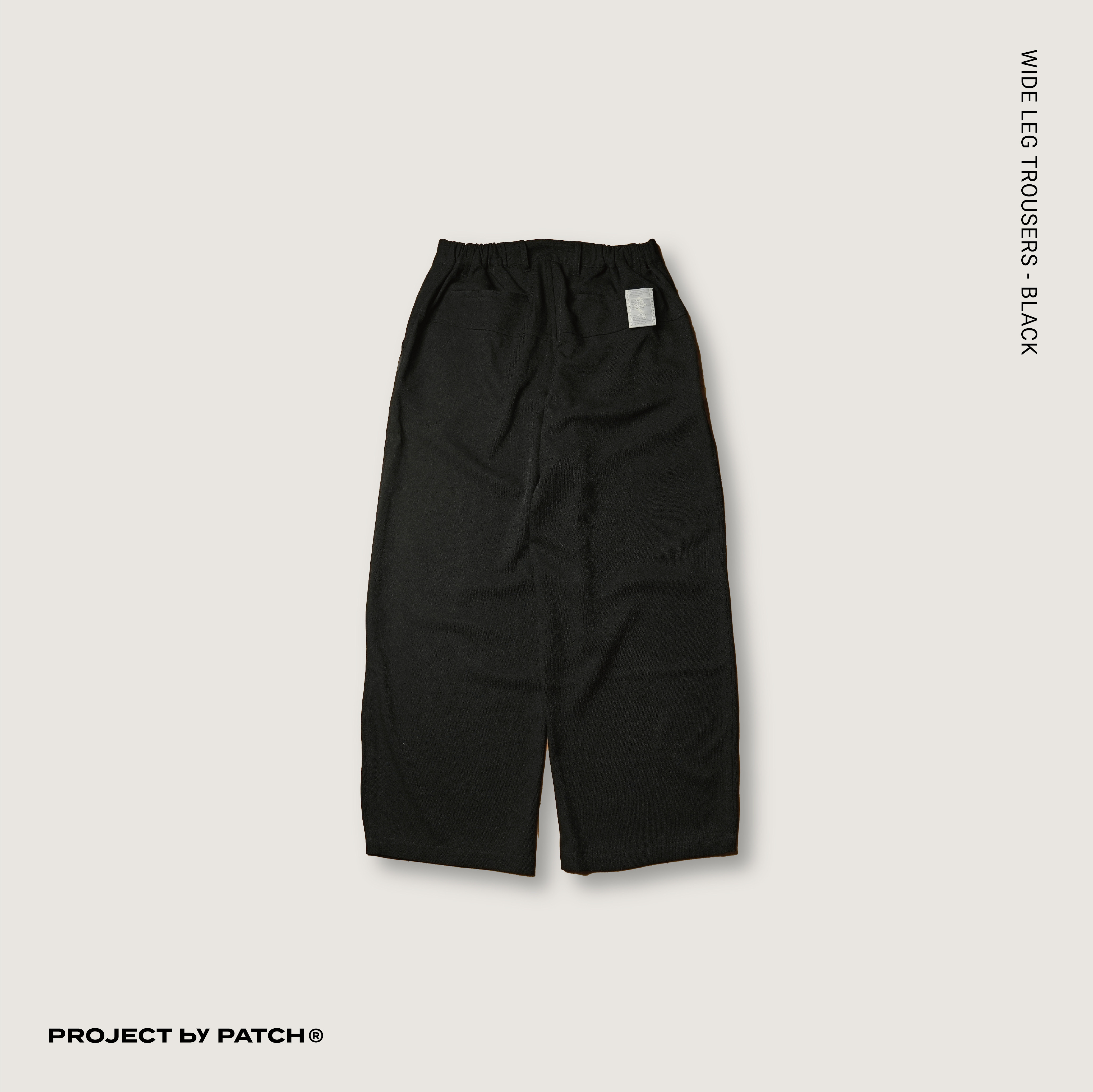 P.B.P - WIDE LEG TROUSERS  - BLACK