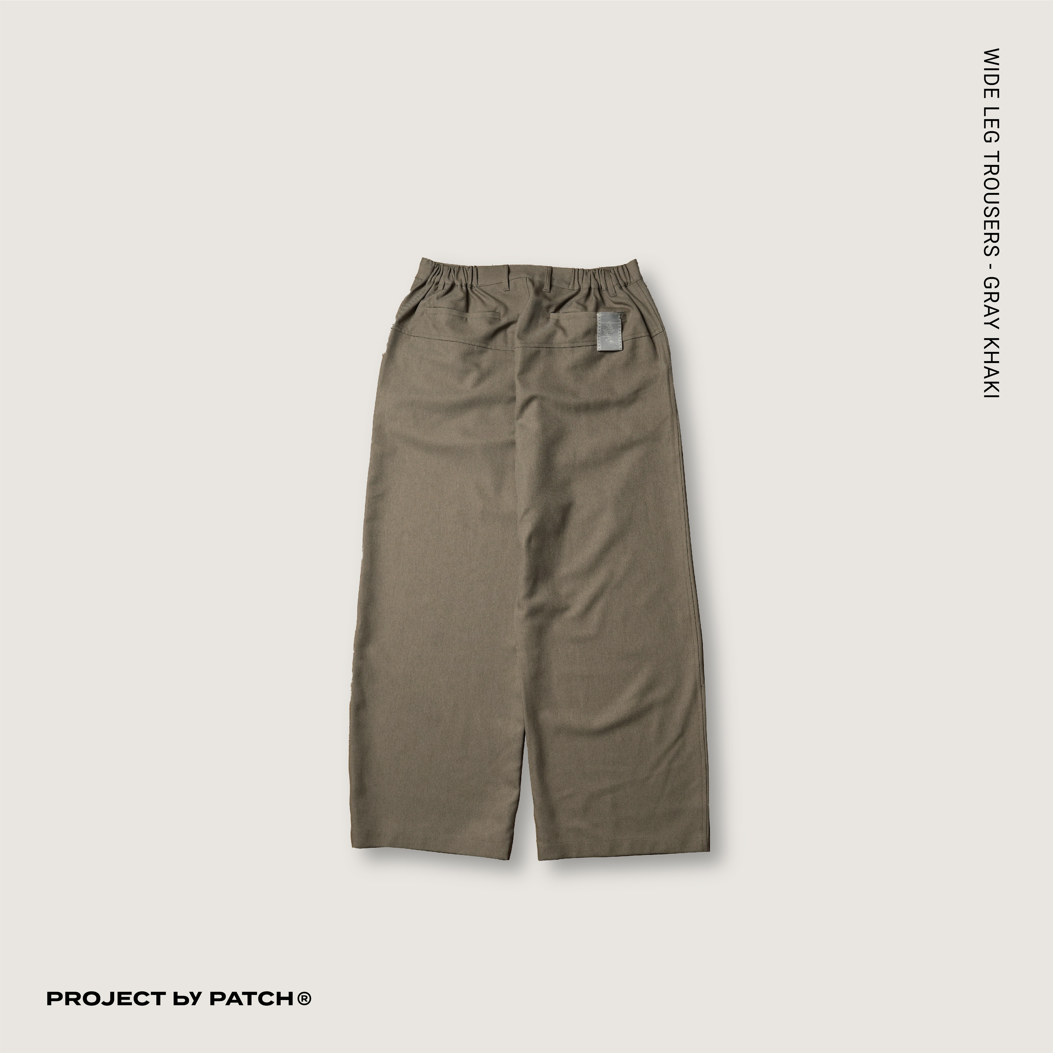 P.B.P - WIDE LEG TROUSERS  - GRAY KHAKI