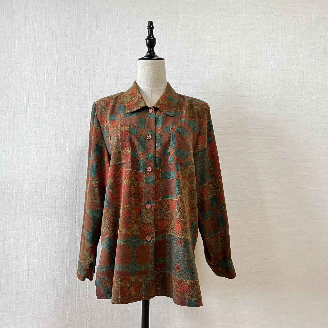 深秋復古感拼布古着上衣