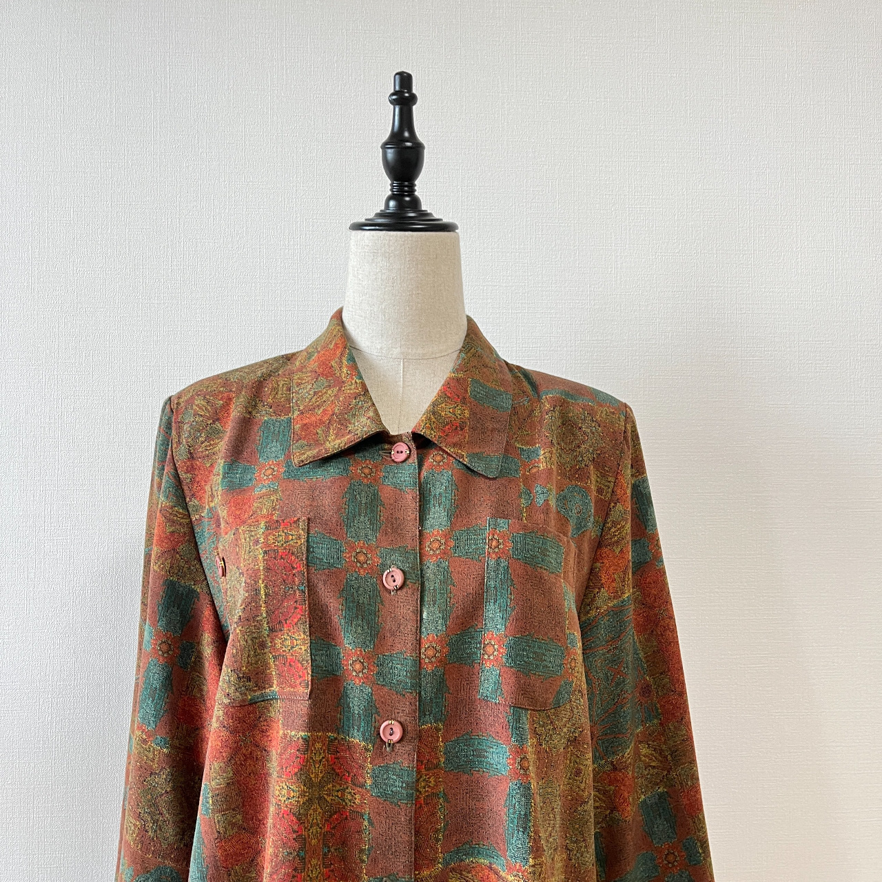 深秋復古感拼布古着上衣