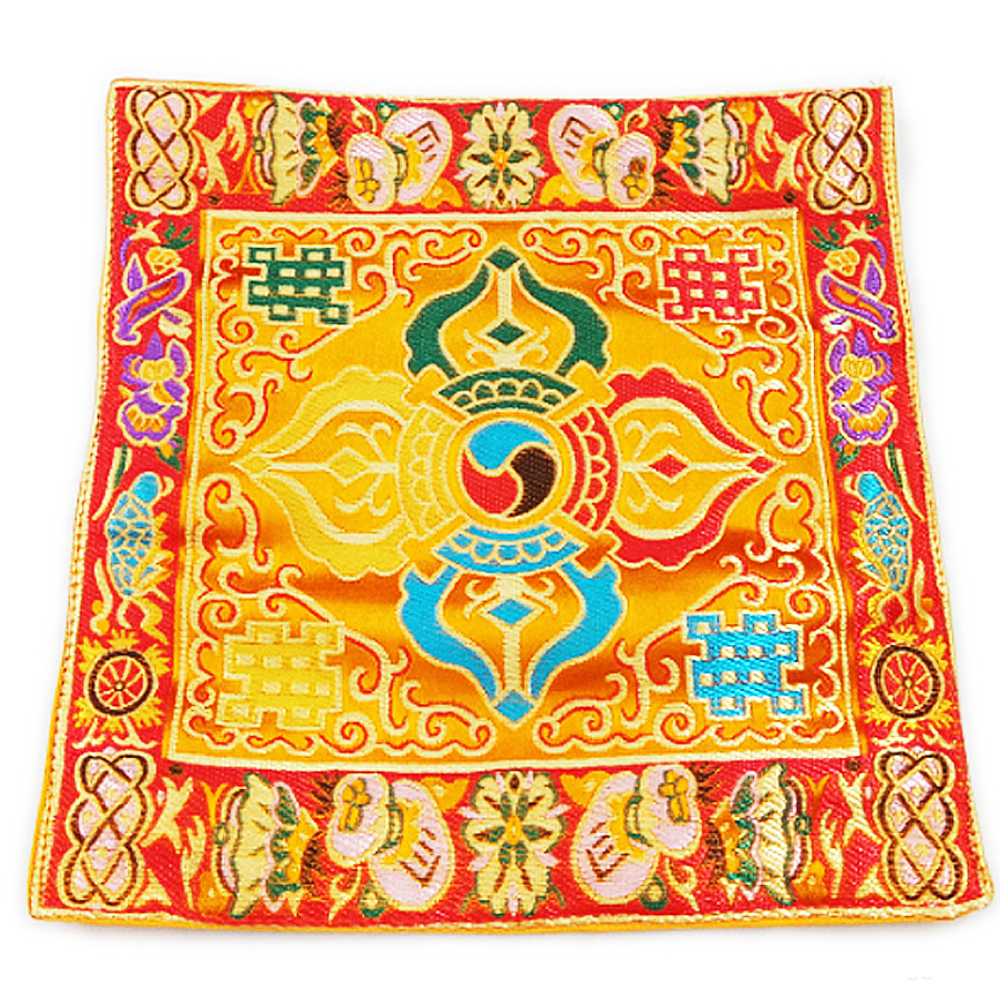 十字杵桌布22公分黃色【十方】149174