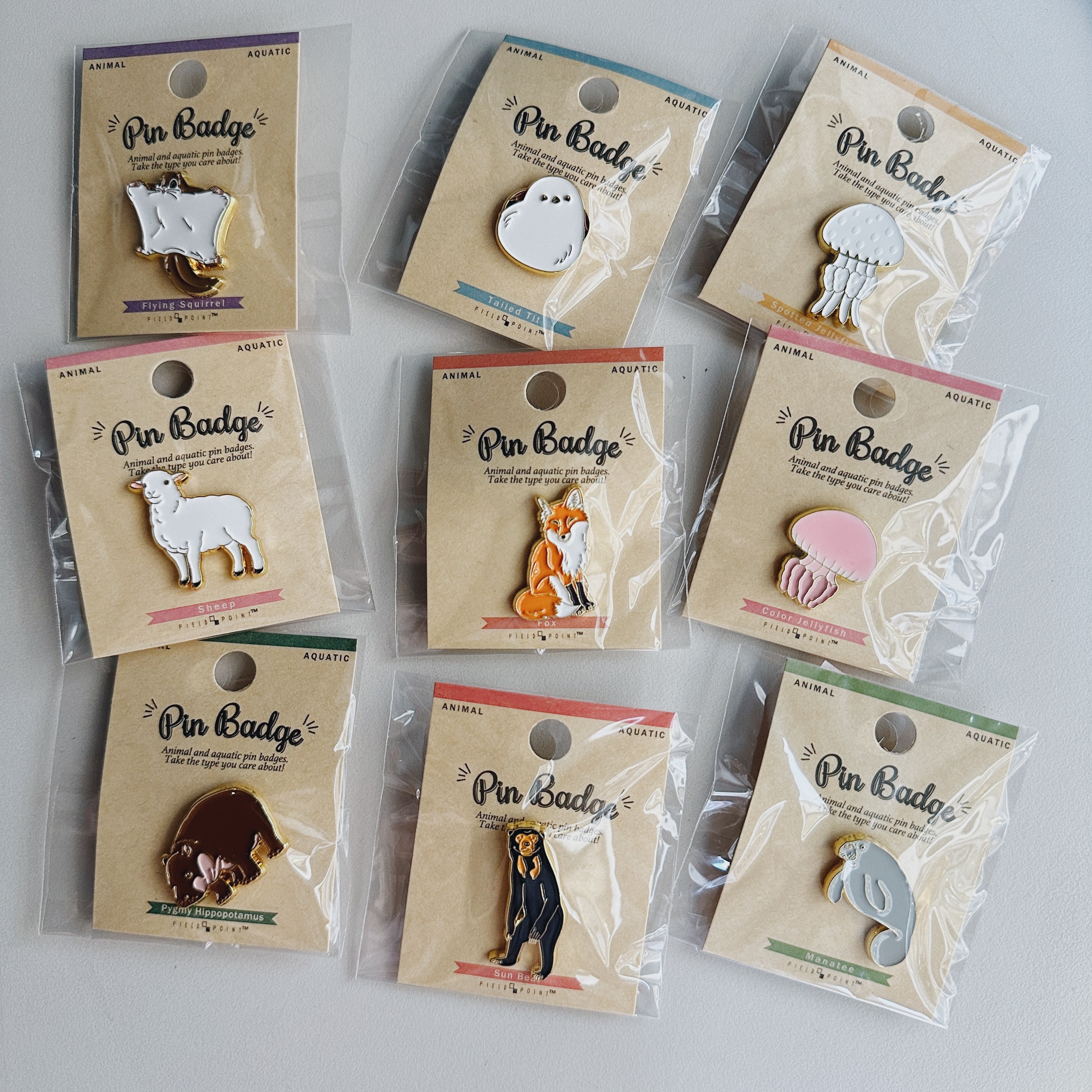 第二彈 可愛動物 金屬別針 胸章｜日本Field Point