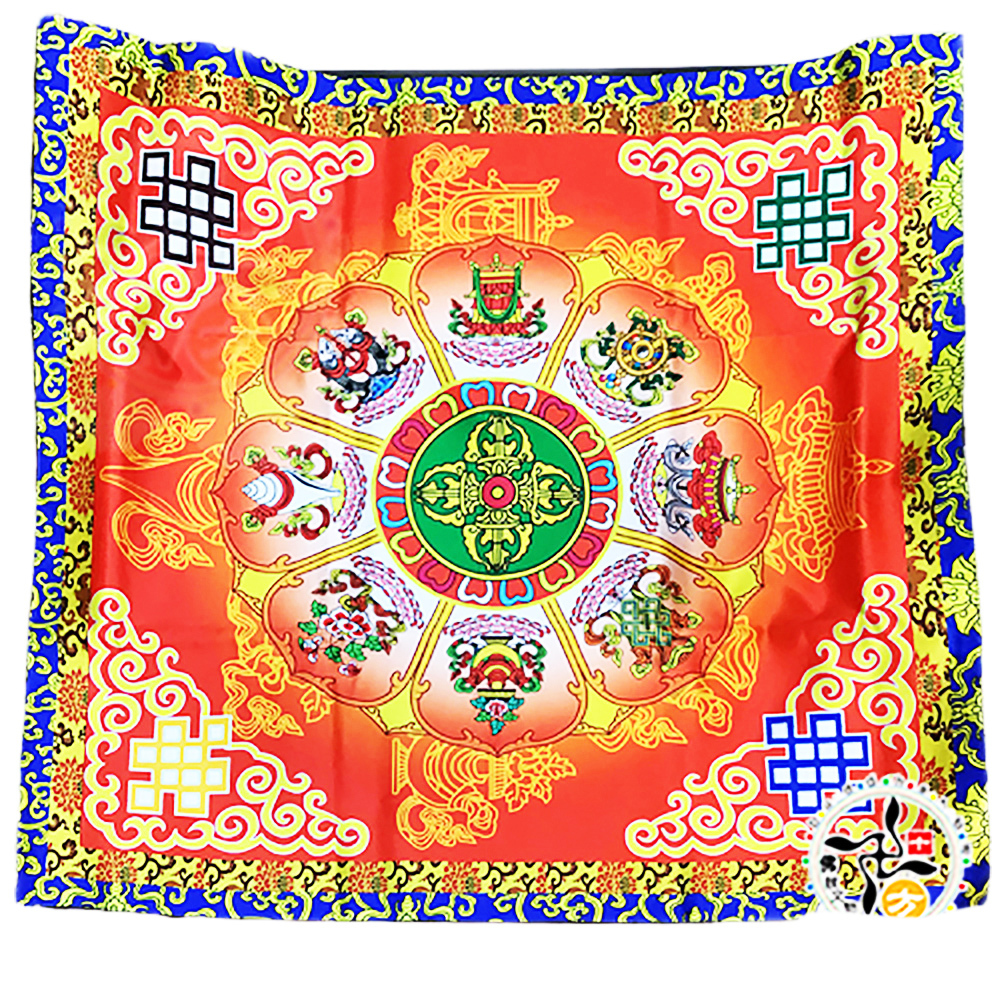 八吉祥 十字杵紅色桌布118公分【十方】147023