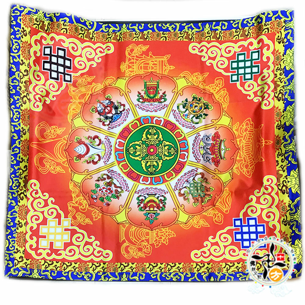 八吉祥 十字杵紅色桌布118公分【十方】147023