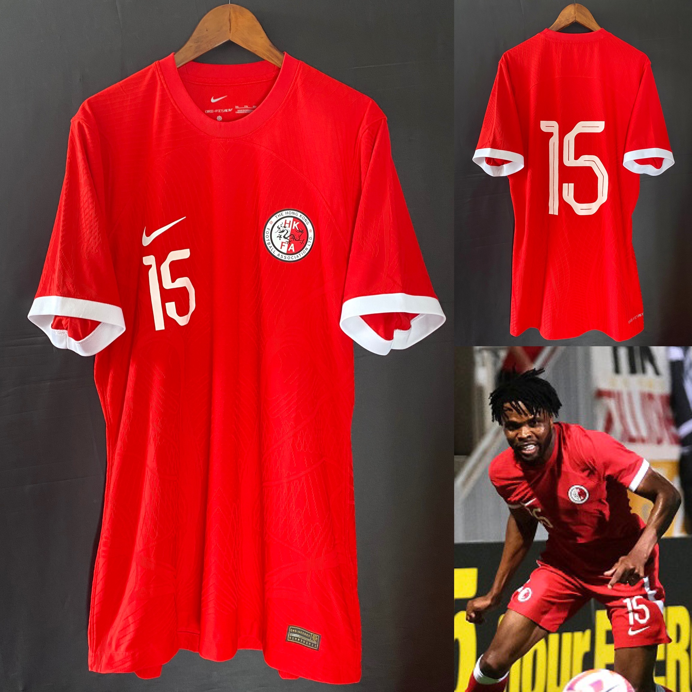 (Match Issue) Hong Kong Football Team 2023-2024 Nike Home Match Worn Player Issue Shirt #15