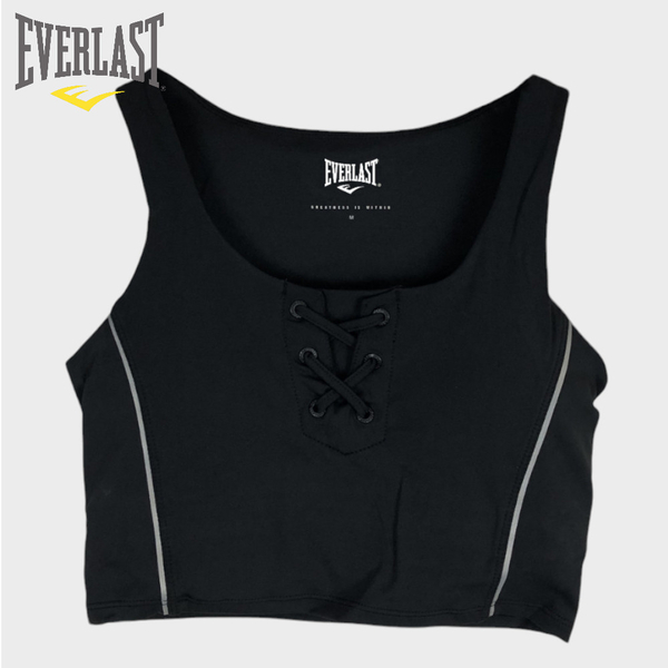 EVERLAST 運動內衣 黑 交叉繩 短版 韻律背心 女 4122746120