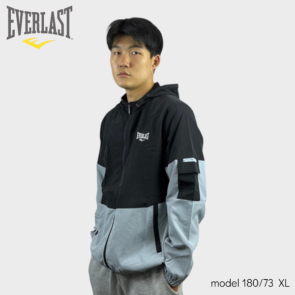 EVERLAST 套裝 黑藍灰 拼接 風衣長褲 風衣外套 男 4151116020 4151126020