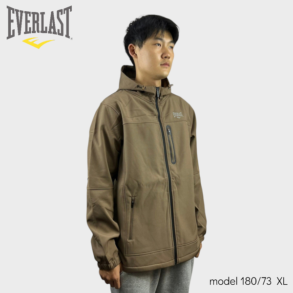 EVERLAST 外套 卡其 內磨毛 機能 連帽外套 男 4151144032