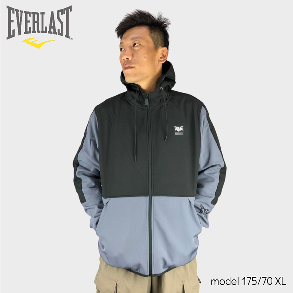 EVERLAST 外套 灰黑 內刷毛 貼合 連帽外套 男 4151144120
