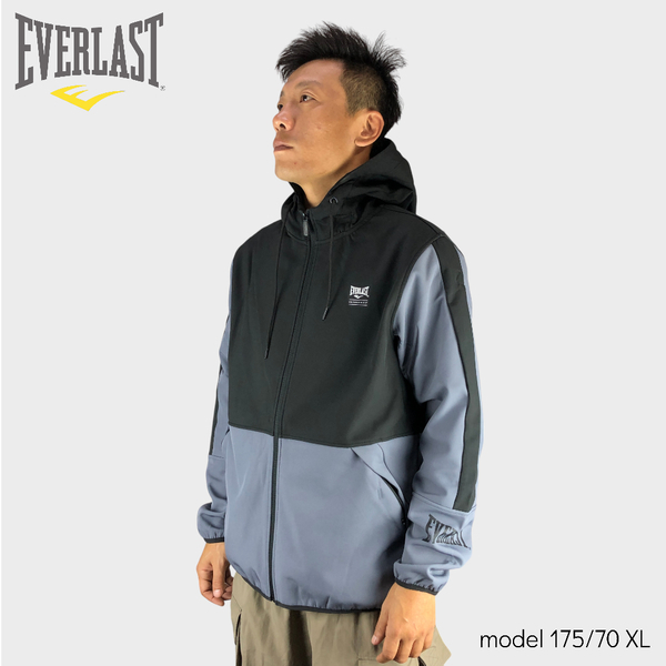 EVERLAST 外套 灰黑 內刷毛 貼合 連帽外套 男 4151144120