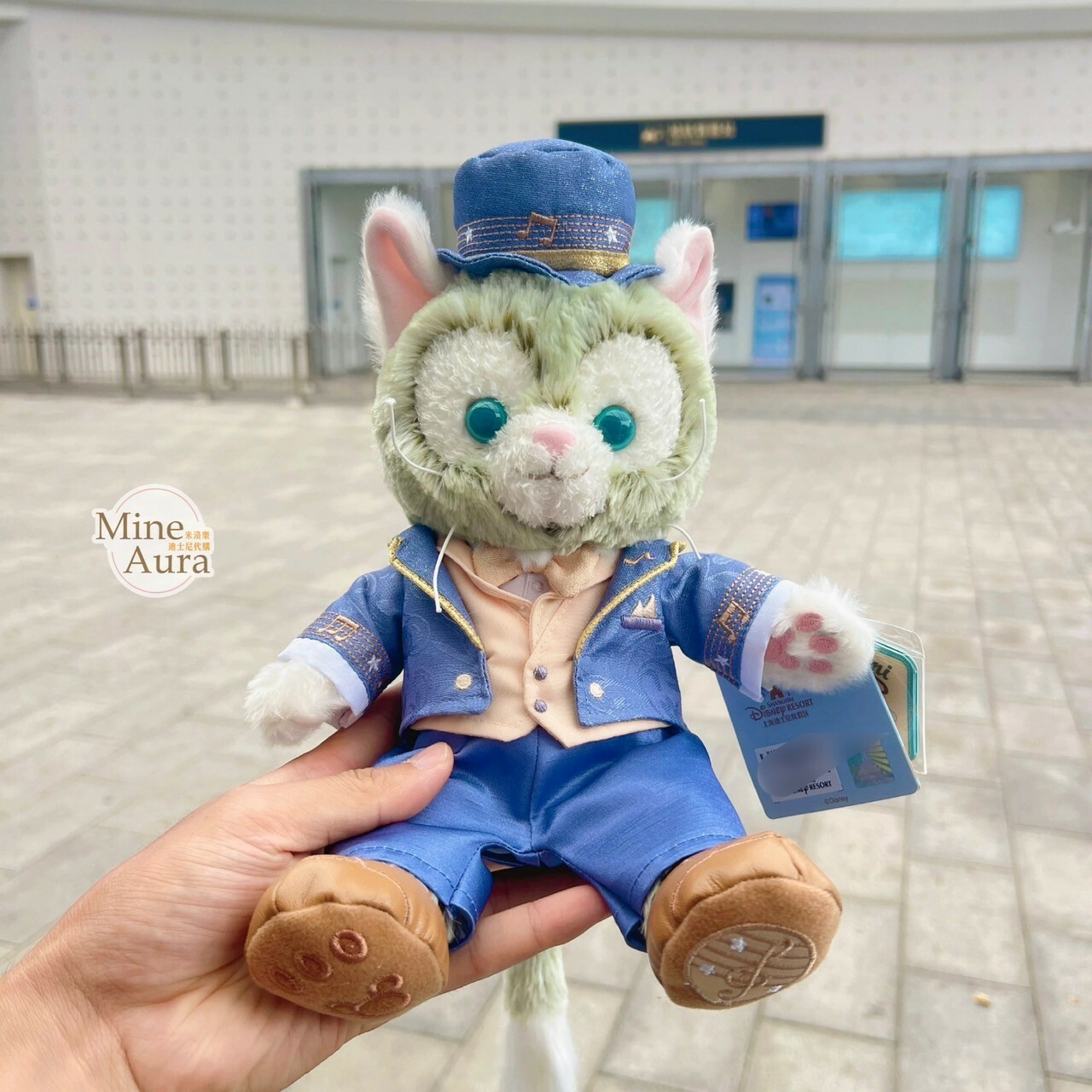 星夢旋律系列 達菲 Duffy 與好友們 傑拉托尼 畫家貓 Gelatoni SS號 娃娃 玩偶 -上海迪士尼樂園