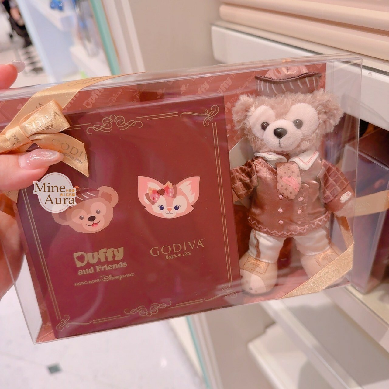 樂園限定 達菲 Duffy x GODIVA 聯名 巧克力 + 娃娃 玩偶 禮盒 -香港迪士尼樂園