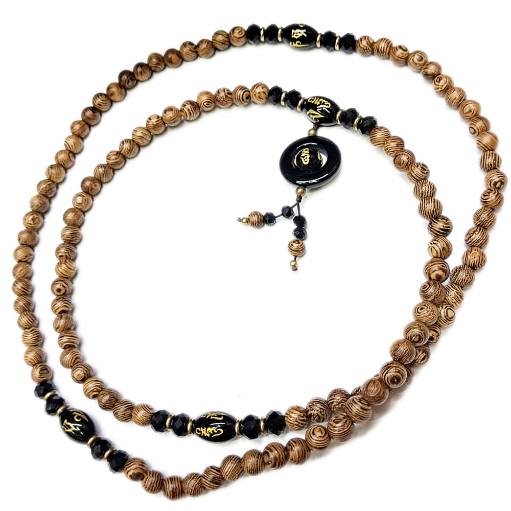 六字真言&雞翅木108念珠6mm【十方】131610