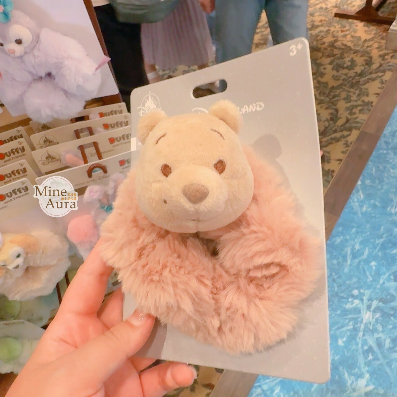 小熊維尼 Winnie the Pooh 絨毛大頭 造型 髮束 大腸圈 髮飾 -香港迪士尼樂園