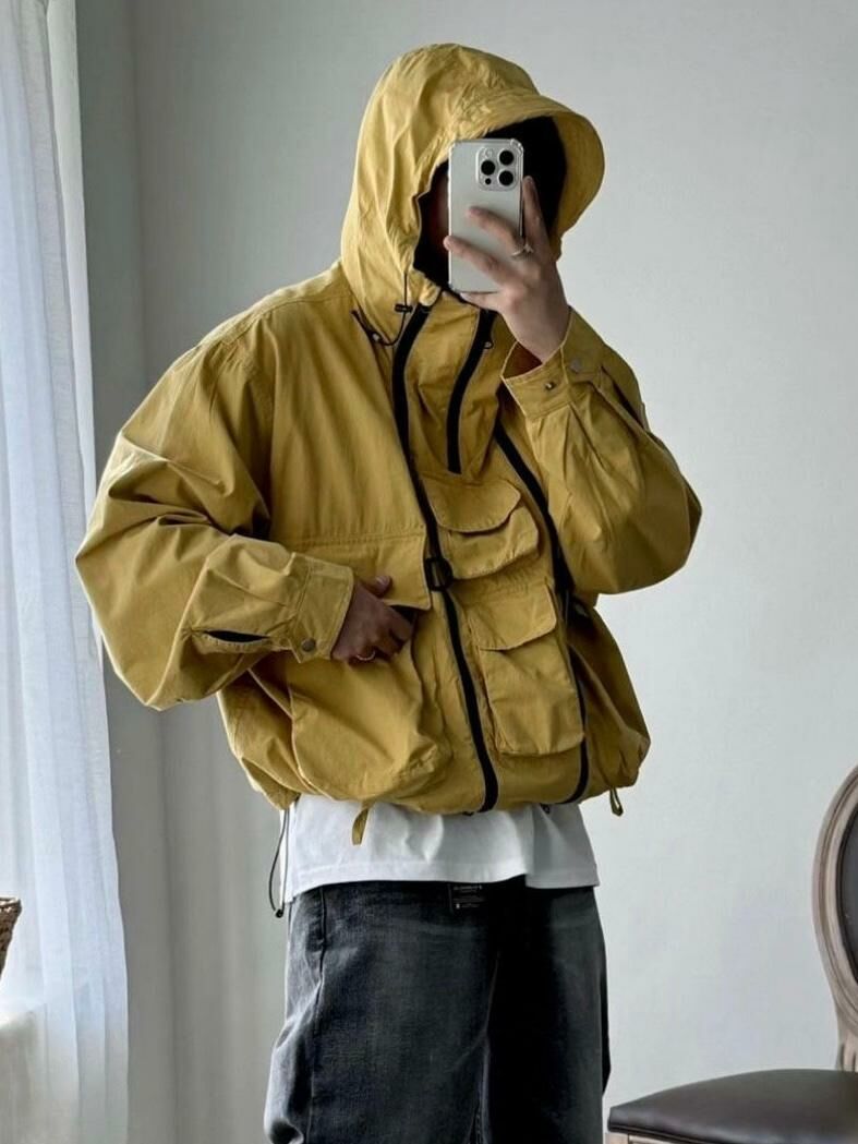 淨色雙拉鍊連帽外套 12GAUGE-023JK