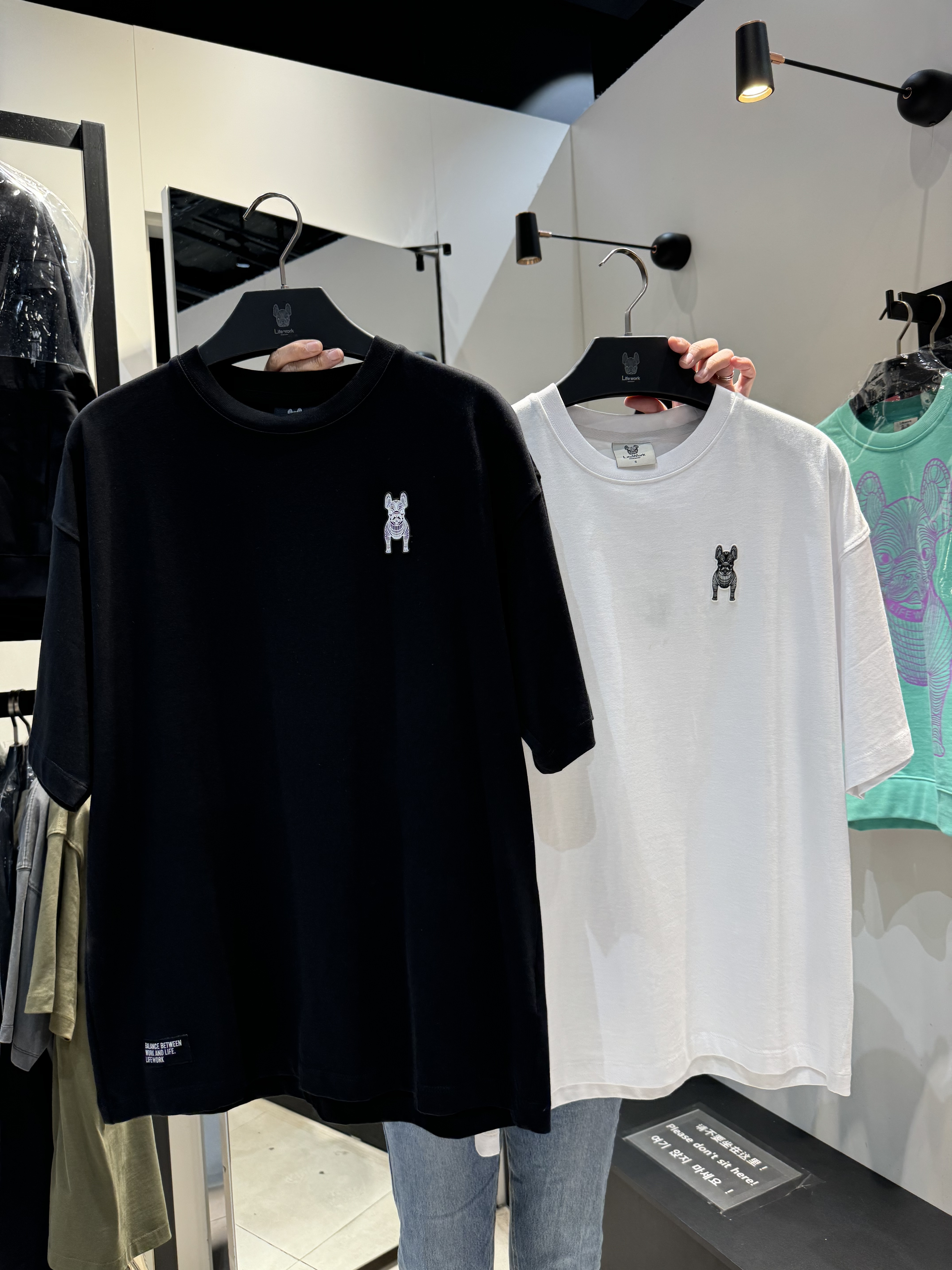 T9FL11 細Logo簿長Tee#Free Size