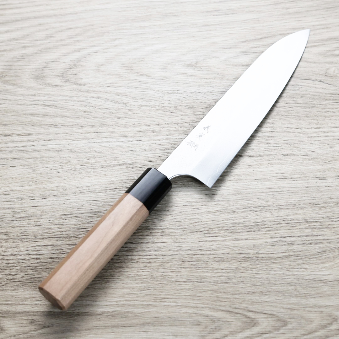 加藤義實 牛刀 180mm 銀三鋼 鍛造/梨地 櫻桃木柄