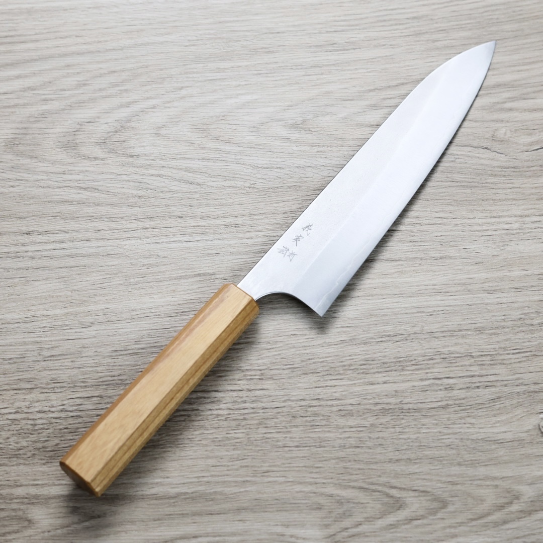 加藤義實 牛刀 210mm 銀三鋼 鍛造/梨地 櫸木柄