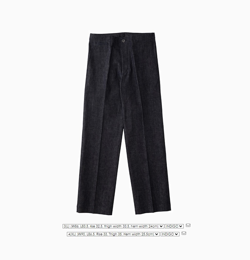 LAST SALE: VISVIM SOCIAL SCULPTURE CHINO PANTS HW UNWASHED - INDIGO PRE ORDER ITEM (預訂中)