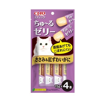 CIAO 果凍片 - 雞肉 + 松葉蟹片 (15gx4支裝) 【$100 X 7 包】【可混合其他口味】